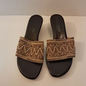 *Final Price* Ilani Italia Sandals Women's 7.5 Platform Beaded Beach Boho Summer
